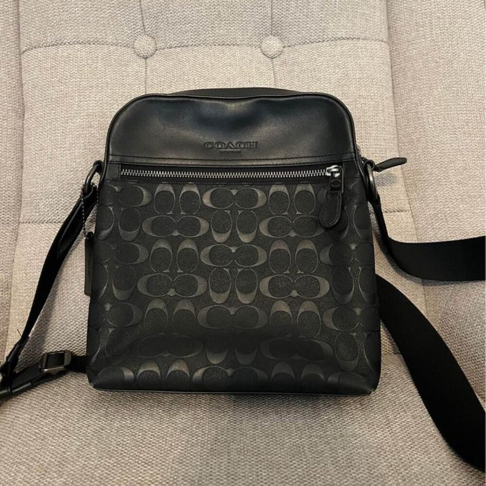 Designer Coach Houston Flight Bag In Signature Leather